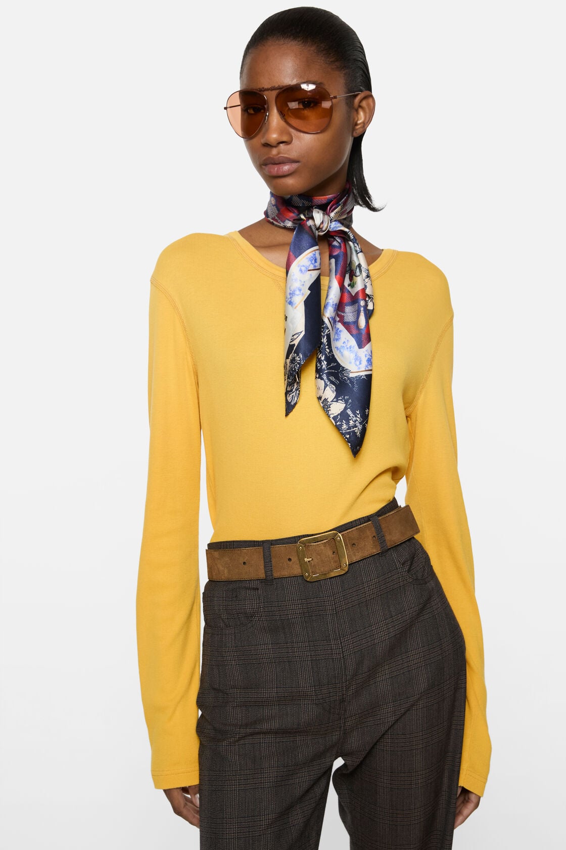 Acne Studios Printed silk scarf - Blue/red