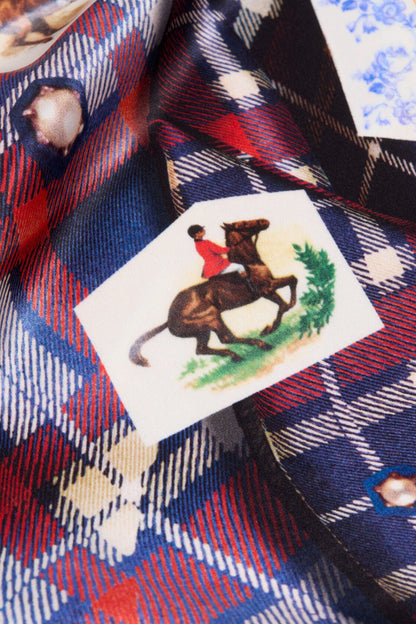 Acne Studios Printed silk scarf - Blue/red