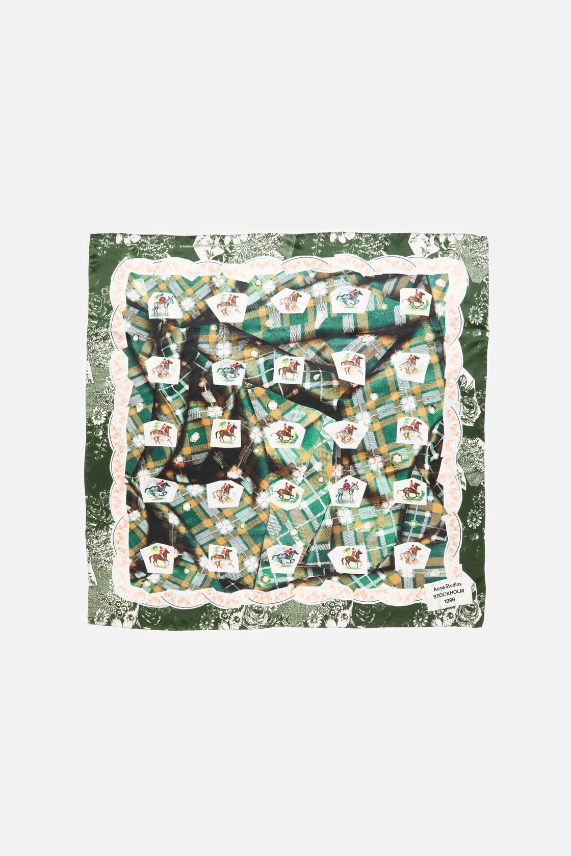 Acne Studios Printed silk scarf - Green