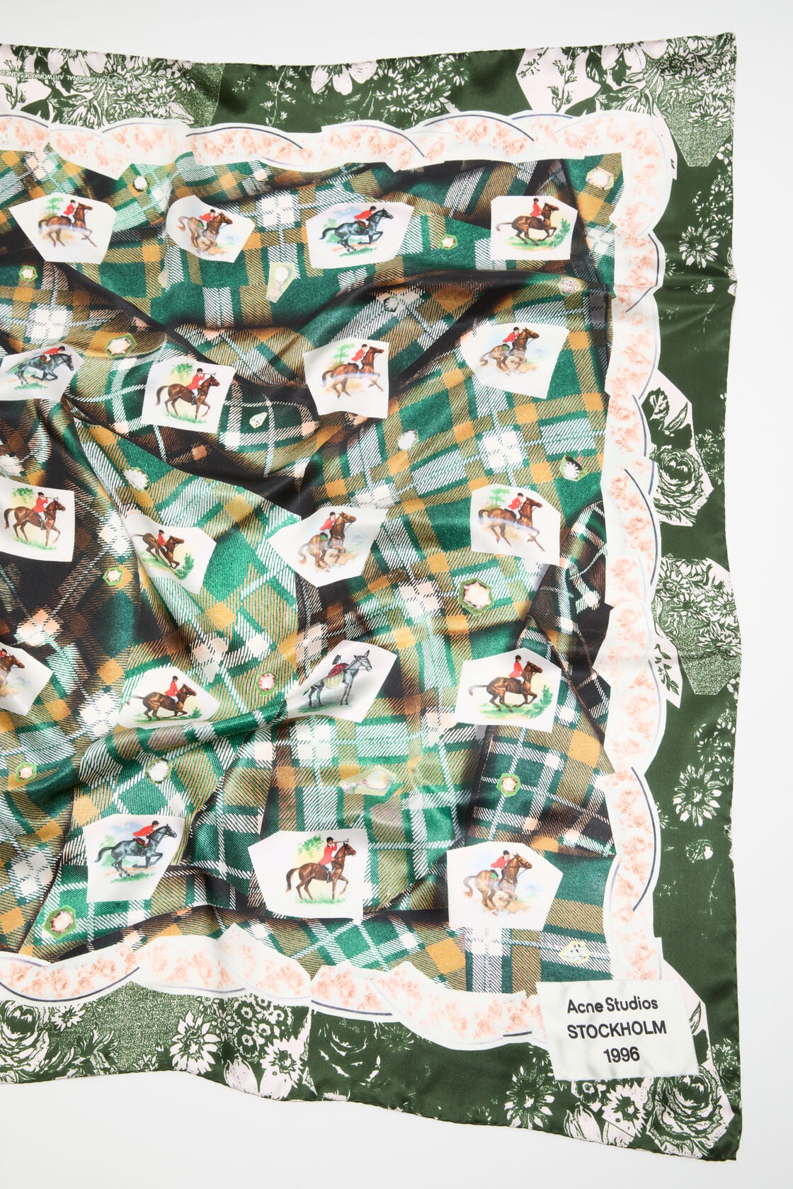 Acne Studios Printed silk scarf - Green