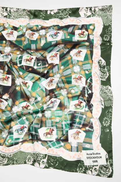 Acne Studios Printed silk scarf - Green