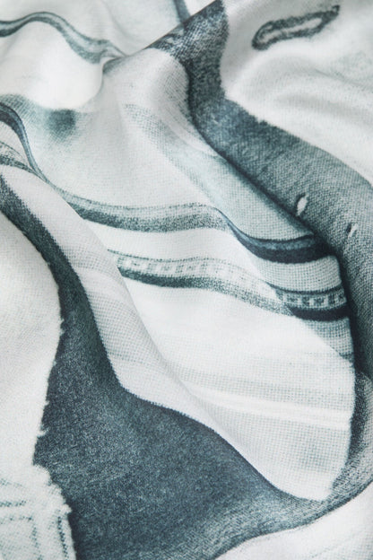 Acne Studios Silk collage scarf - Black/white