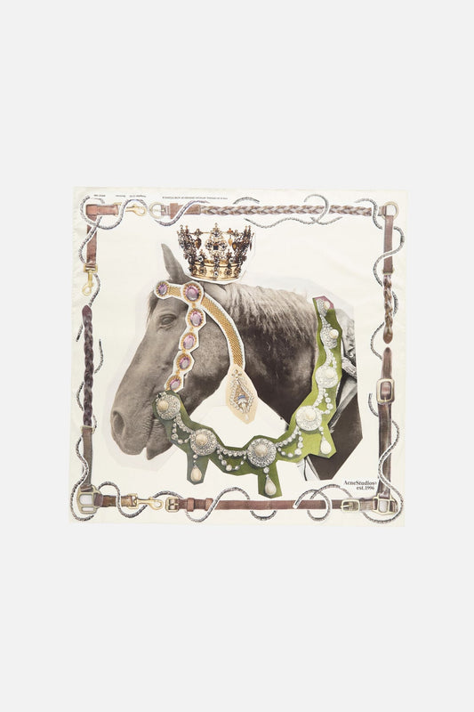 Acne Studios Printed silk scarf - Brown/white