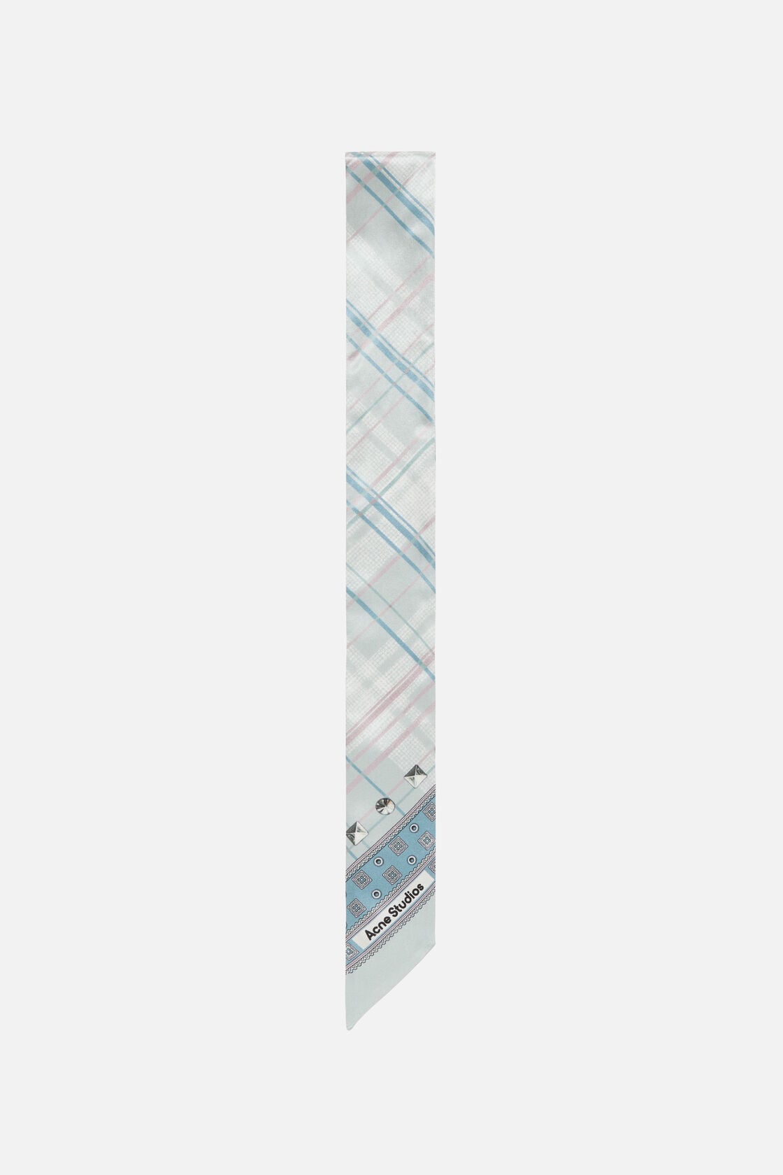 Acne Studios Skinny silk scarf - Sage green/light blue