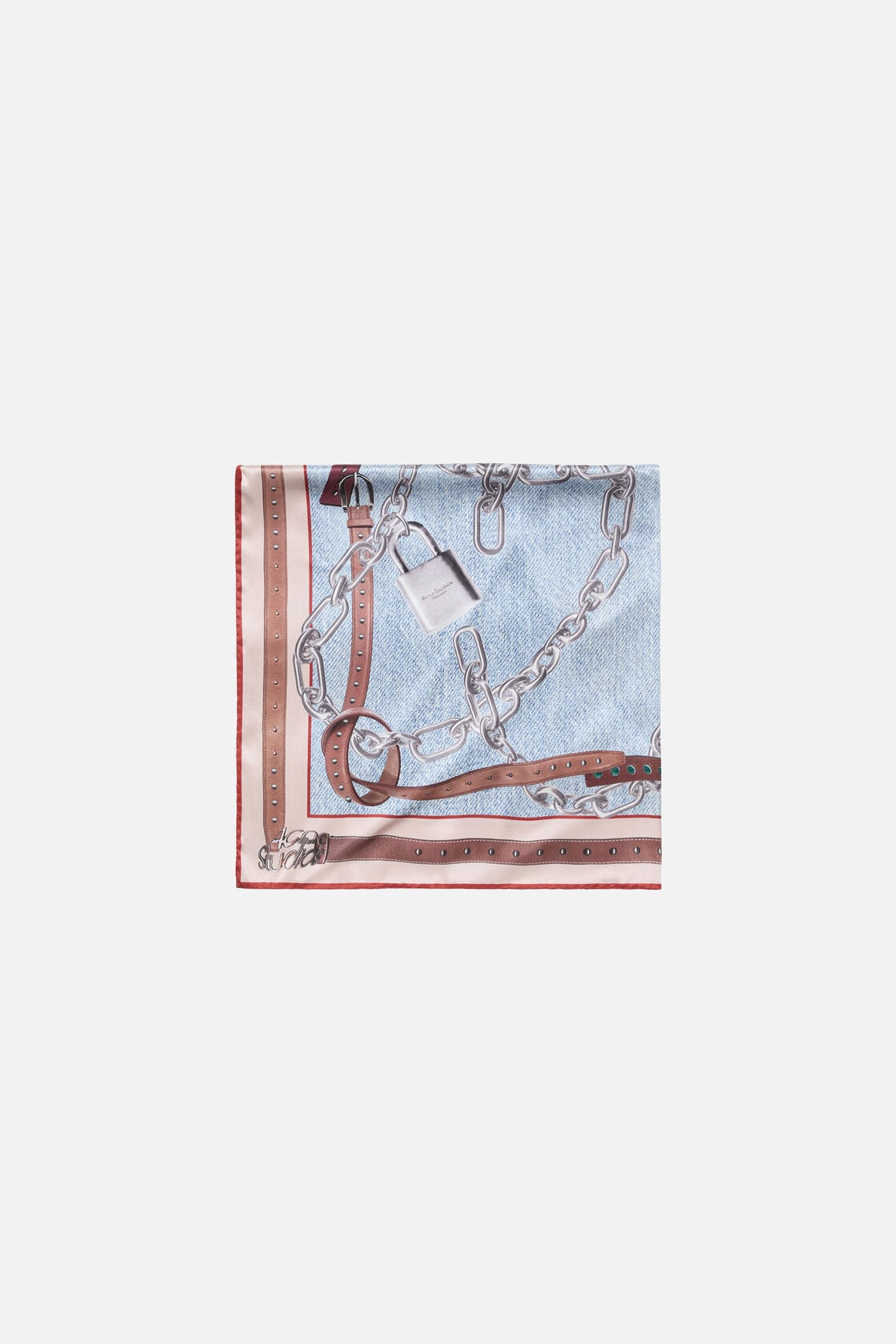 Acne Studios Printed silk scarf - Denim blue