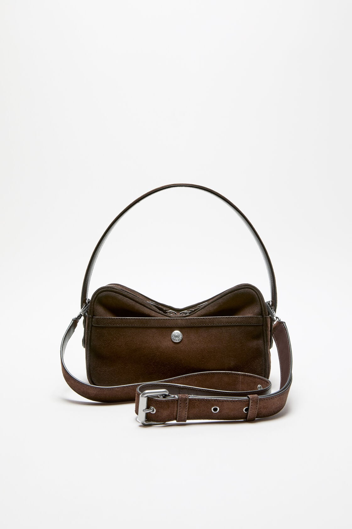 Acne Studios Camero Party Suede Shoulder Bag - Dark brown