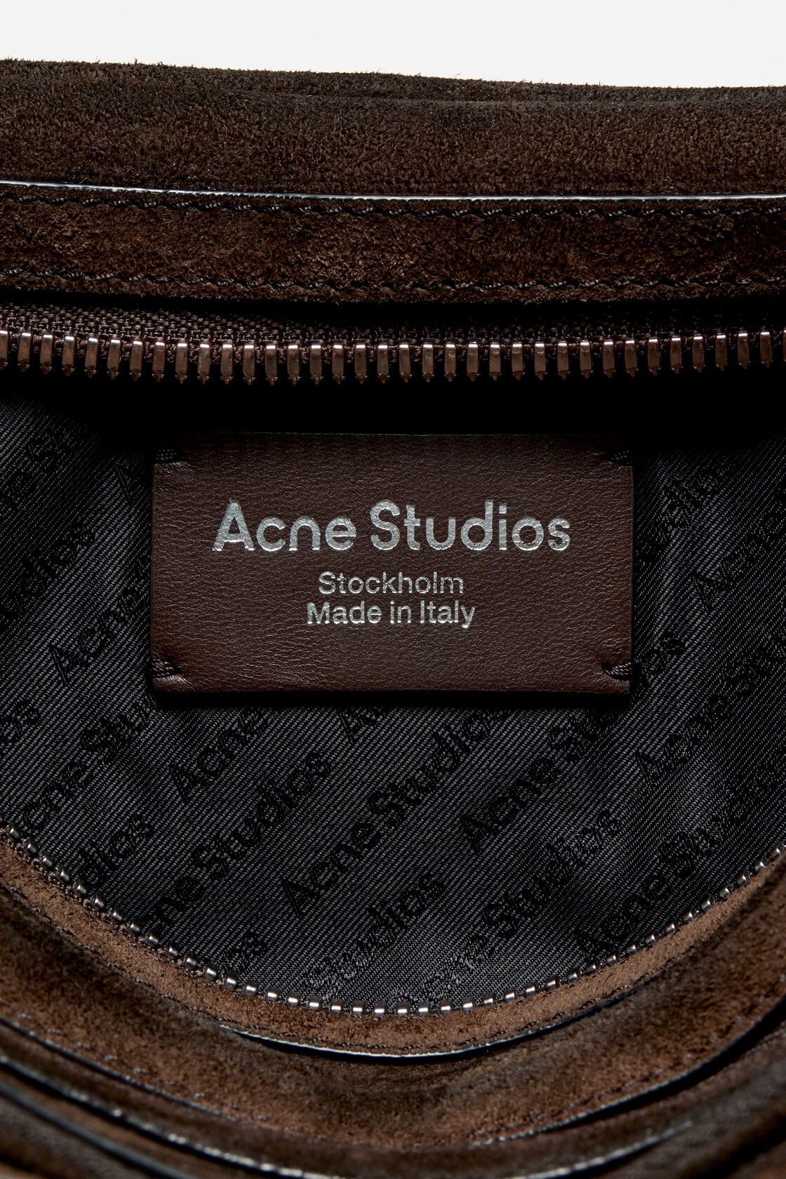 Acne Studios Camero Party Suede Shoulder Bag - Dark brown