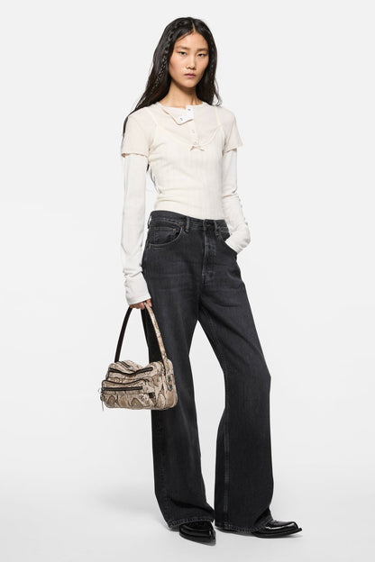 Acne Studios Camero Party snake-print bag - Beige Multi
