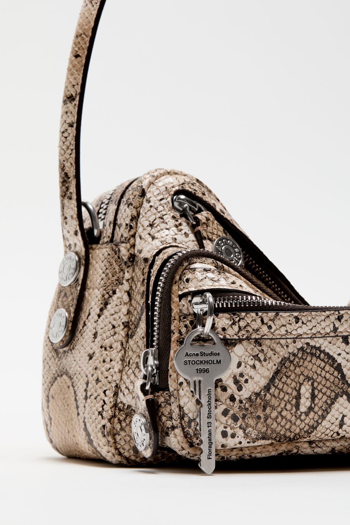 Acne Studios Camero Party snake-print bag - Beige Multi
