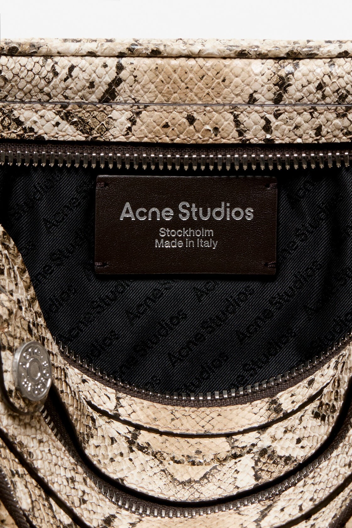 Acne Studios Camero Party snake-print bag - Beige Multi
