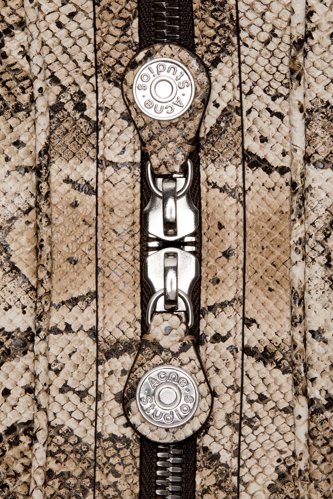 Acne Studios Camero Party snake-print bag - Beige Multi