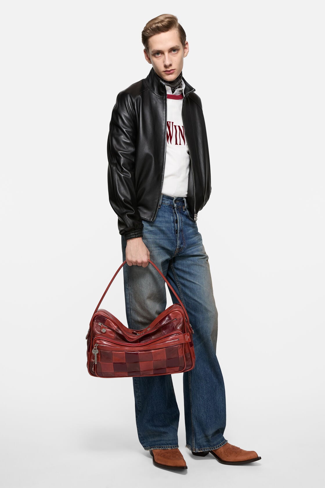 Acne Studios Camero Camera Patchwork Bag - Burgundy