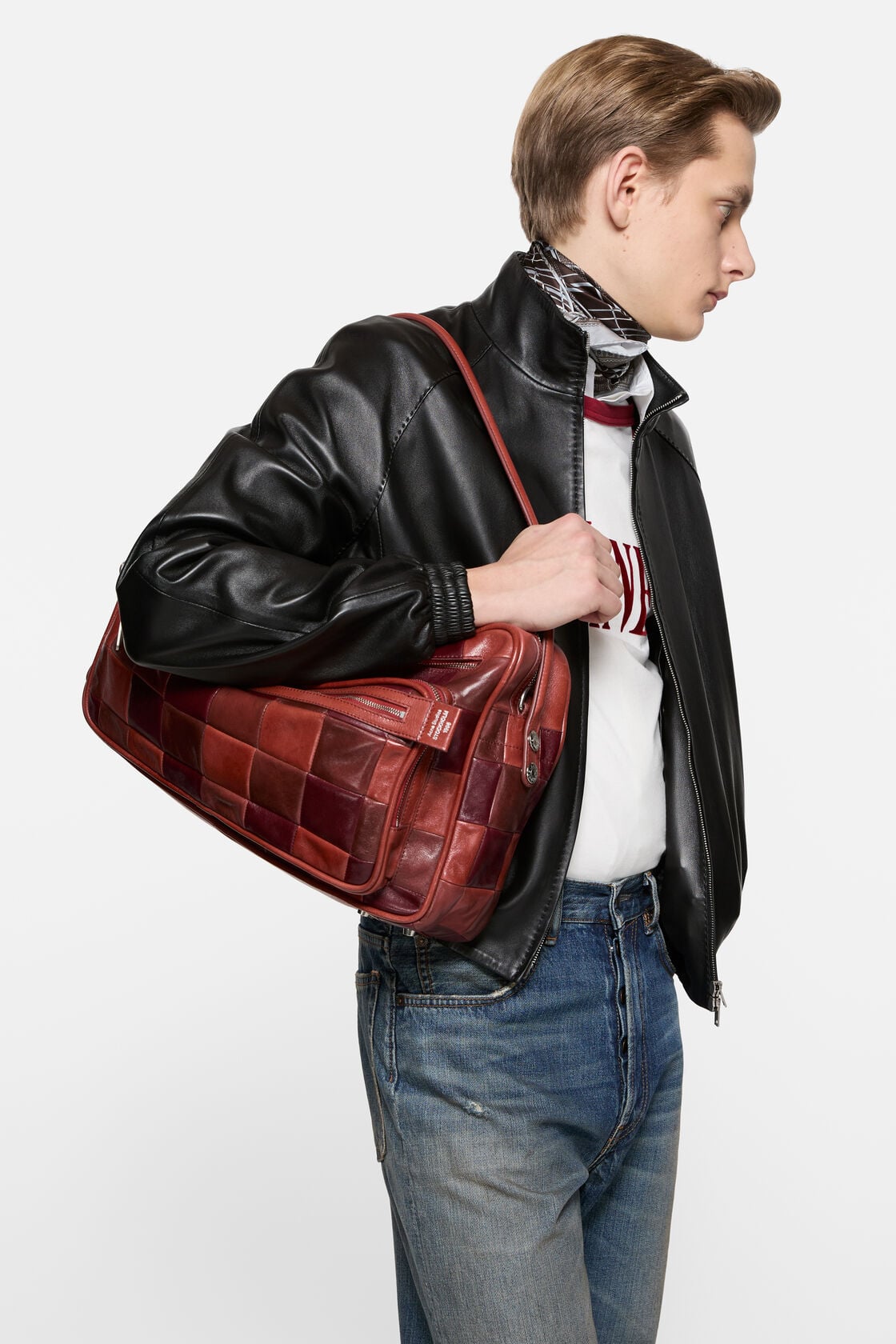Acne Studios Camero Camera Patchwork Bag - Burgundy