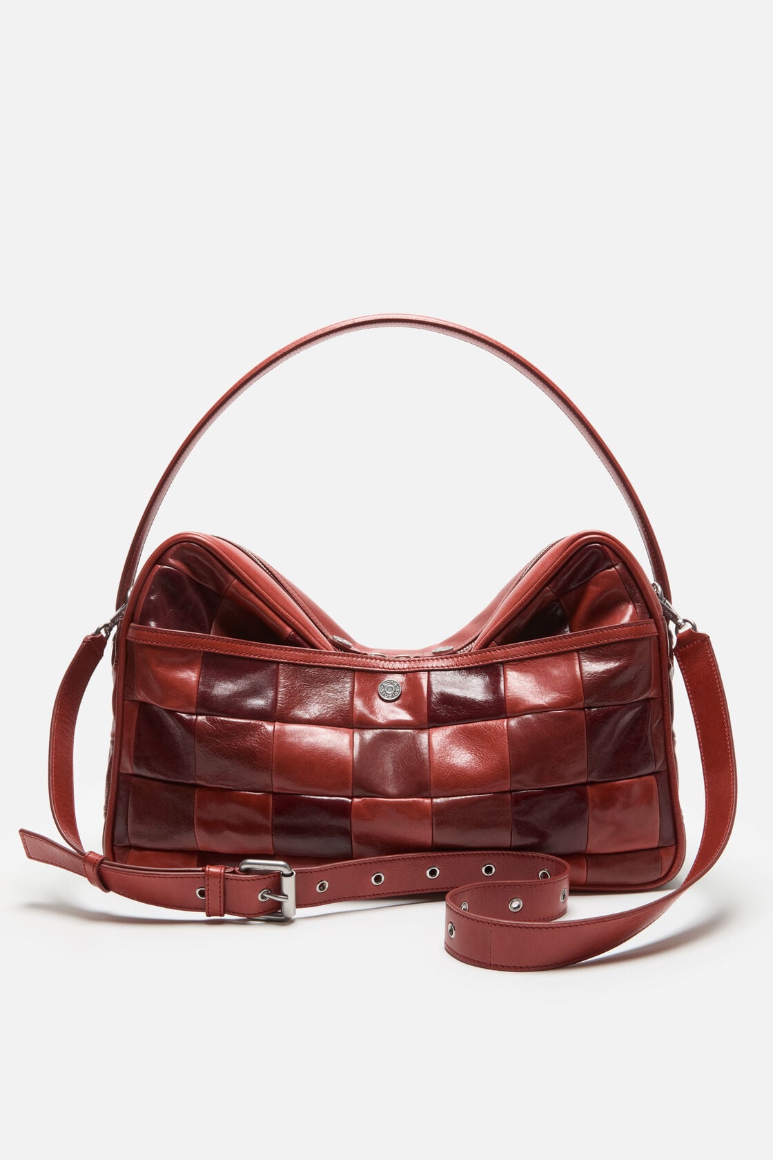 Acne Studios Camero Camera Patchwork Bag - Burgundy