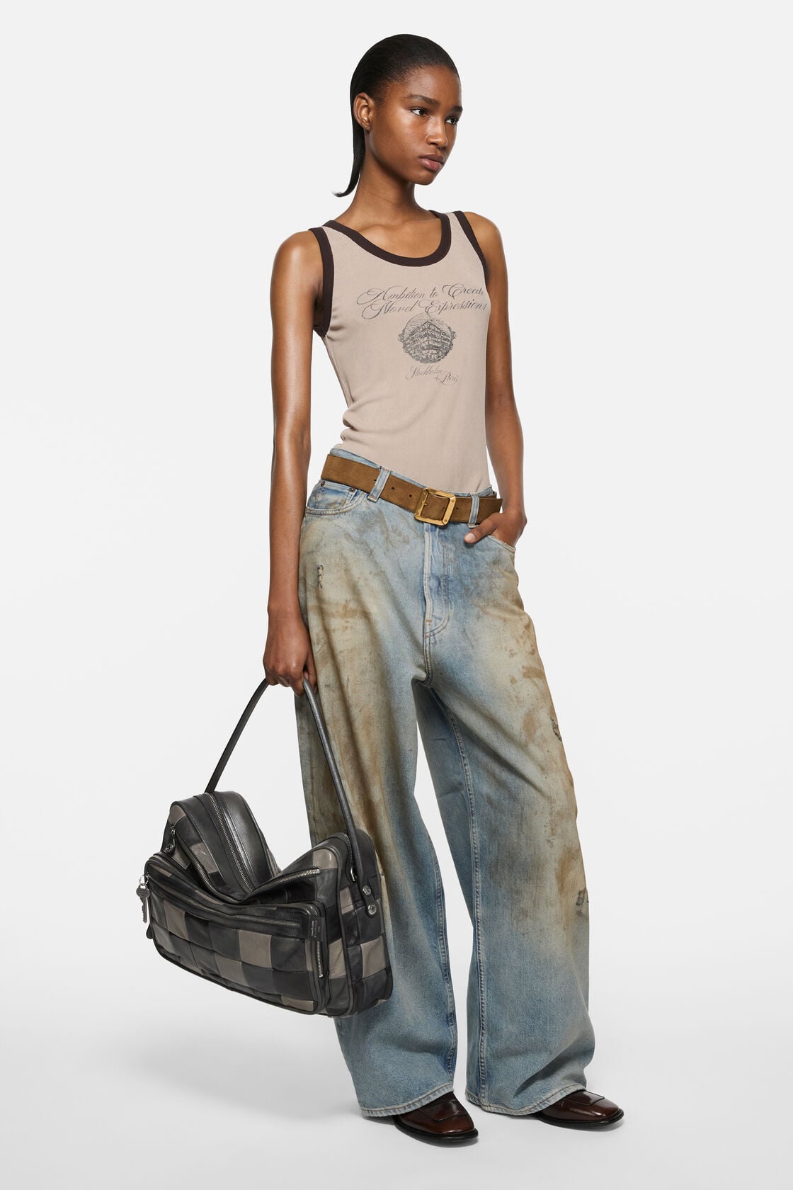 Acne Studios Camero Camera Patchwork Bag - Dark grey
