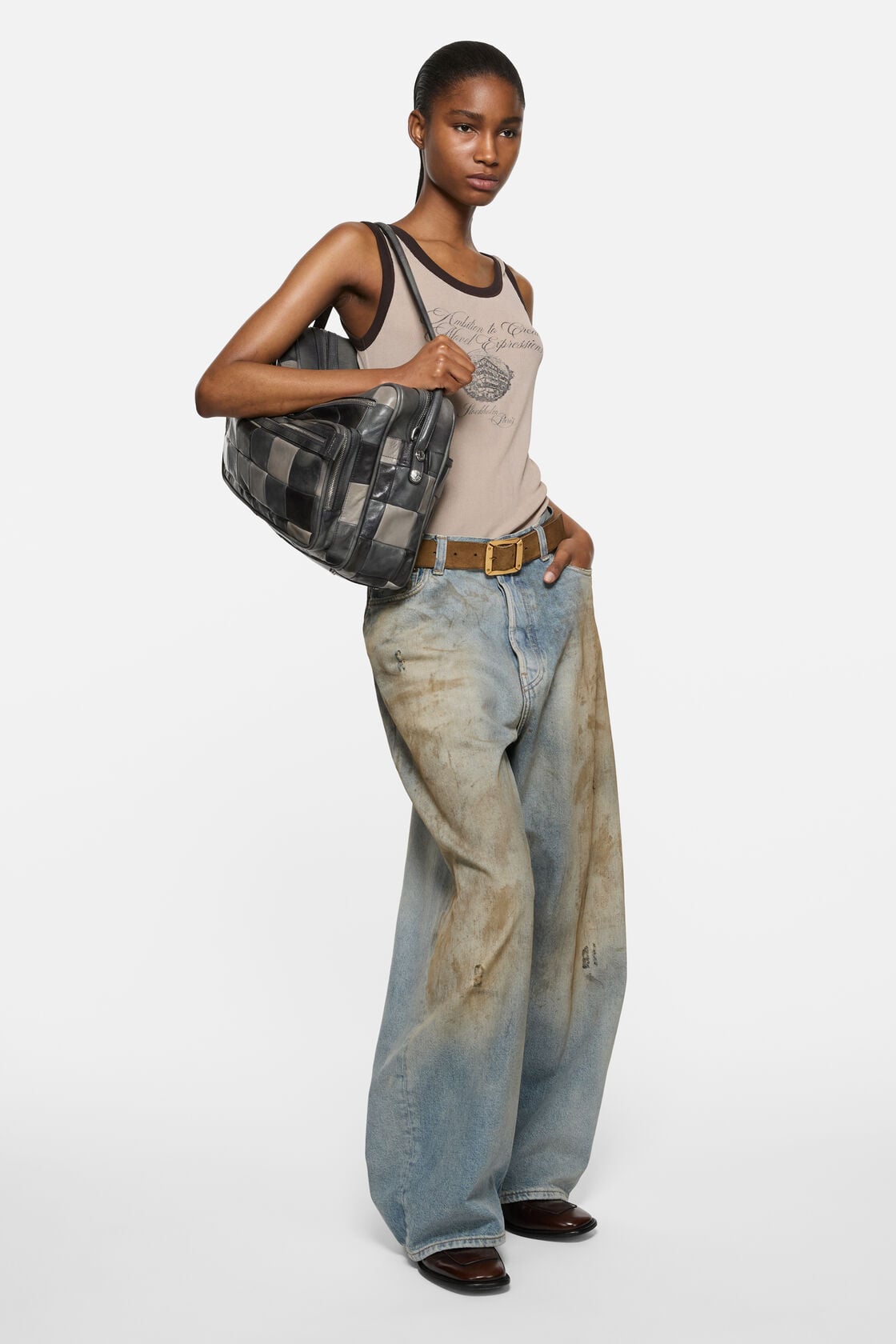 Acne Studios Camero Camera Patchwork Bag - Dark grey