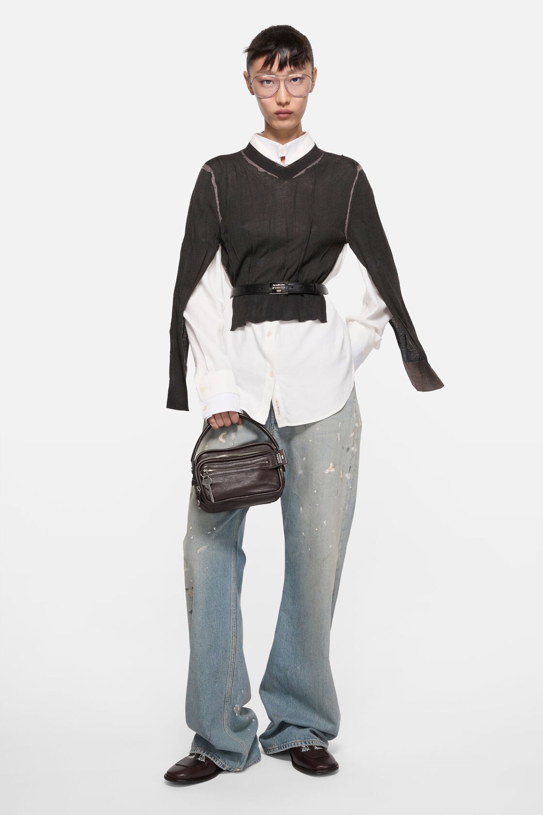 Acne Studios Camero kit crossbody bag - Chocolate brown