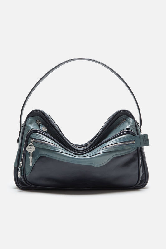 Acne Studios Patchwork Camero Camera Bag - Dark blue/bright blue