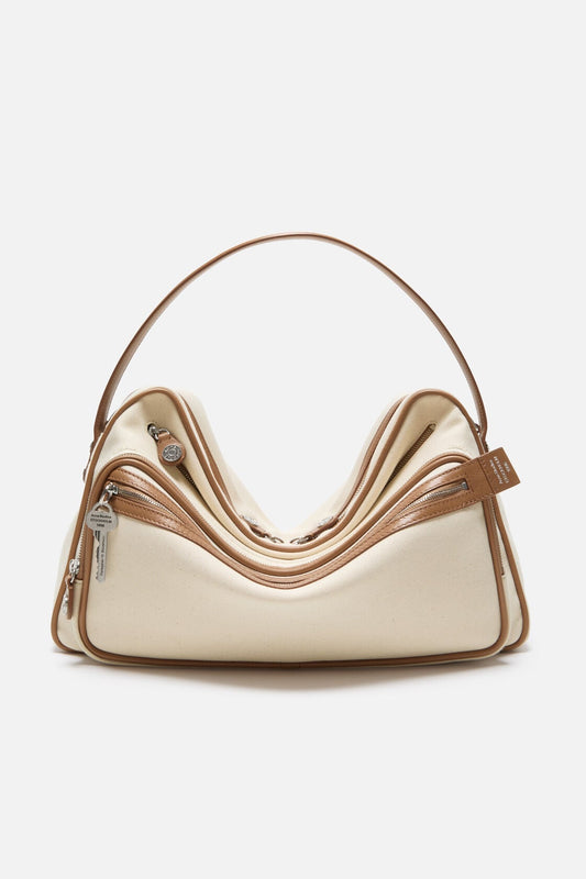 Acne Studios Camero Camera Canvas Bag - Cream beige/brown