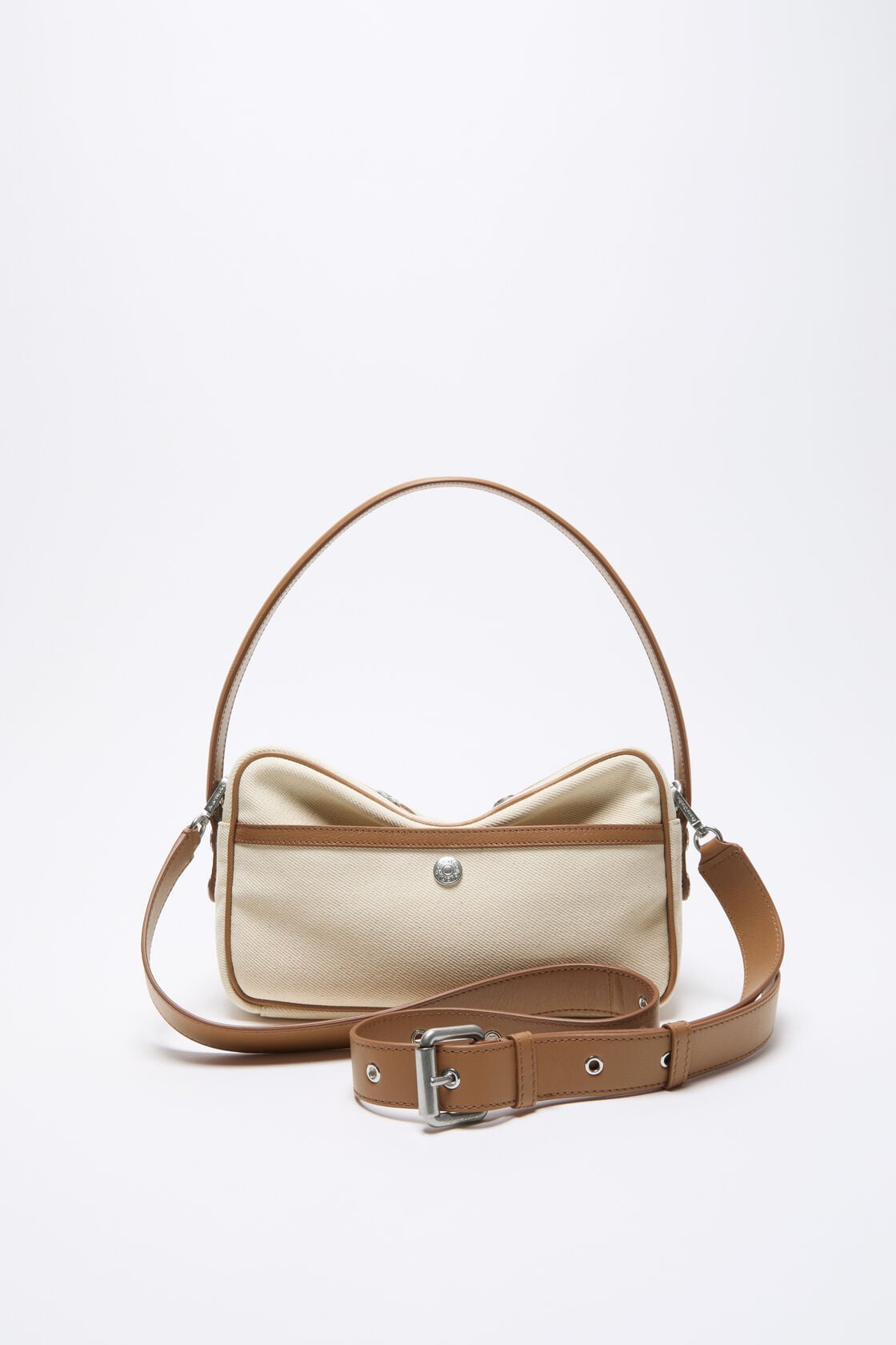 Acne Studios Camero Party Canvas Bag - Cream beige/brown