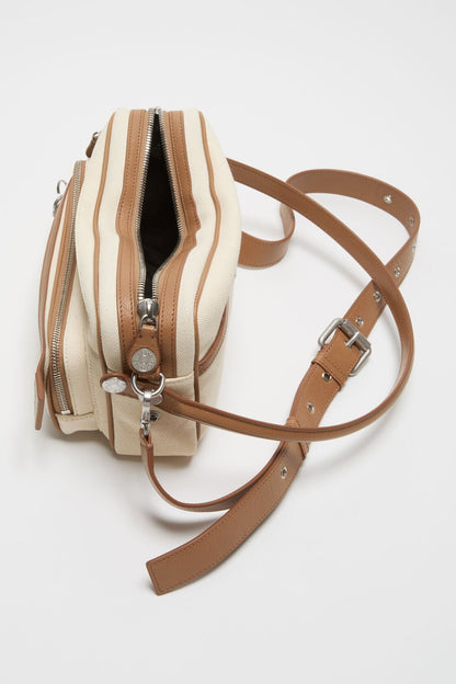 Acne Studios Camero Party Canvas Bag - Cream beige/brown