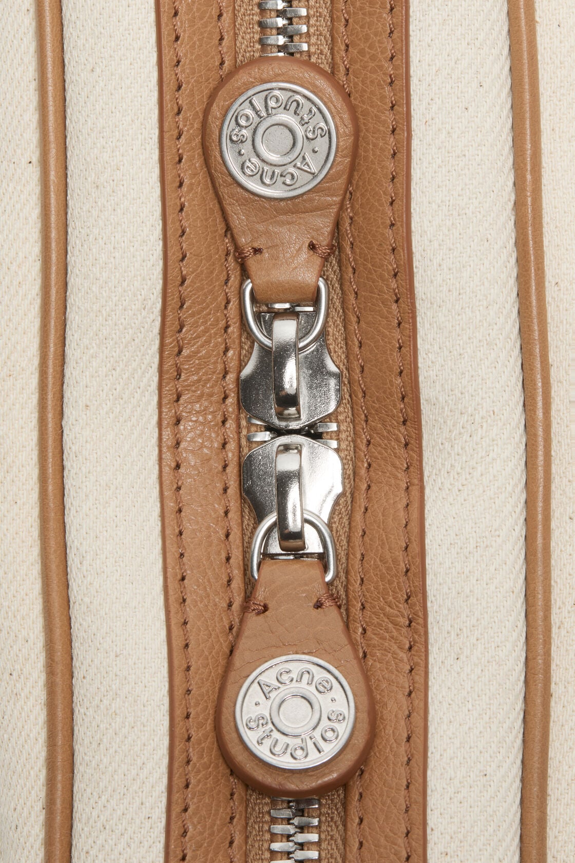 Acne Studios Camero Party Canvas Bag - Cream beige/brown