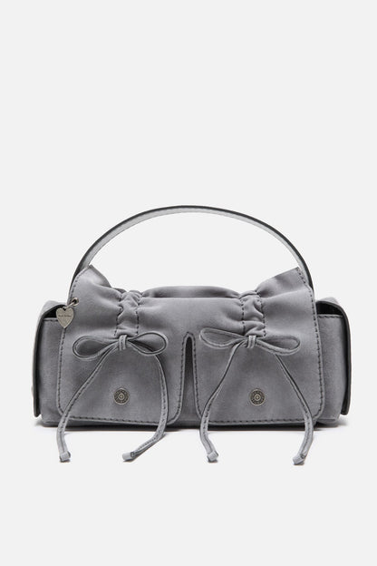 Acne Studios Multipocket suede shoulder bag - Cold grey