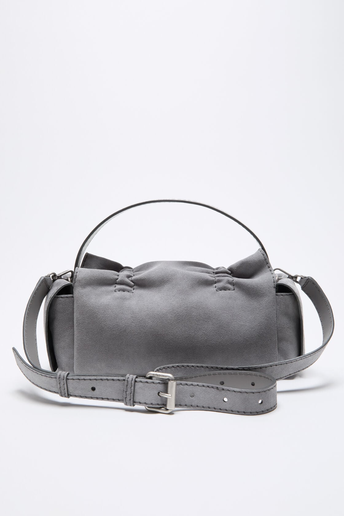 Acne Studios Multipocket suede shoulder bag - Cold grey