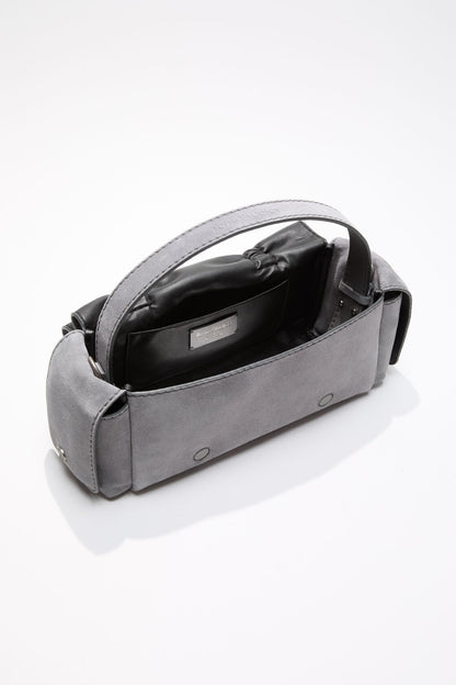 Acne Studios Multipocket suede shoulder bag - Cold grey