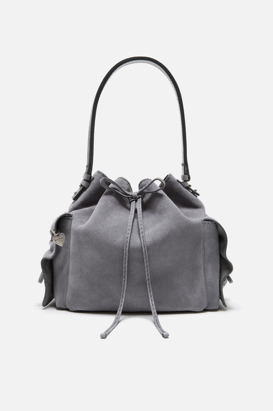 Acne Studios Multipocket Suede Bucket Bag - Cold grey