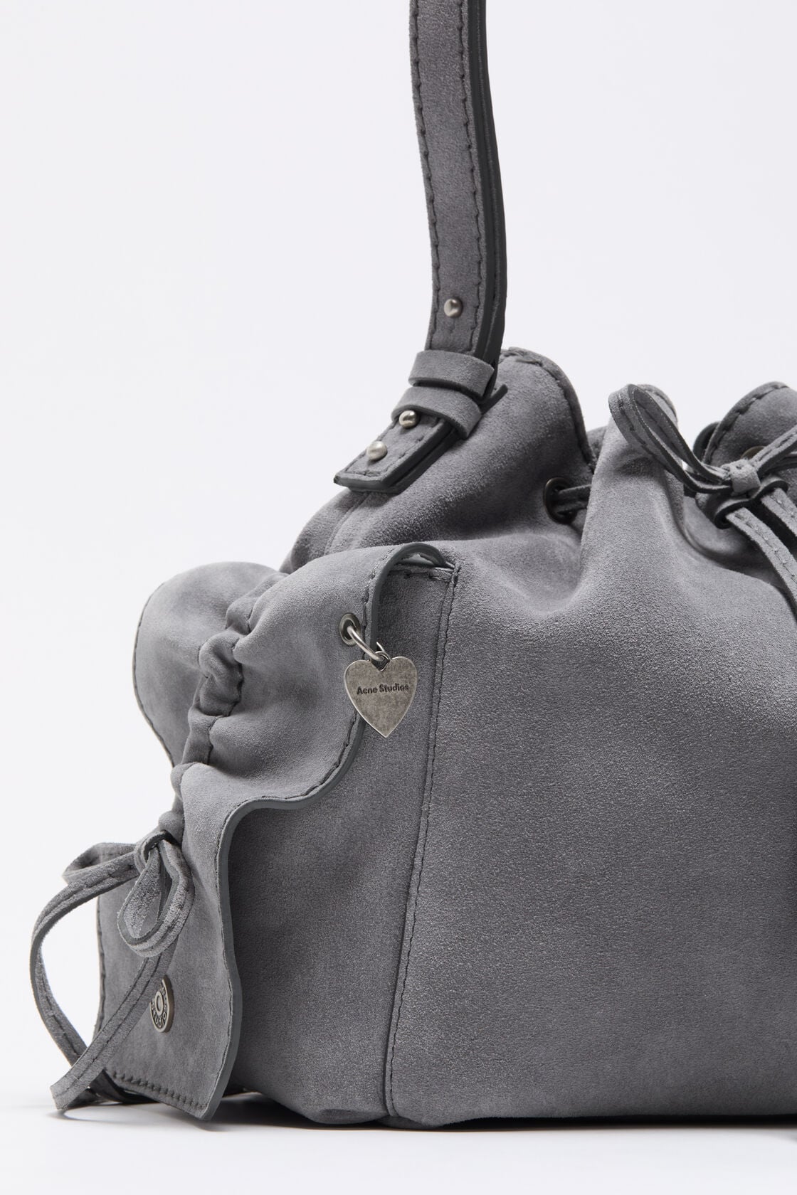 Acne Studios Multipocket Suede Bucket Bag - Cold grey