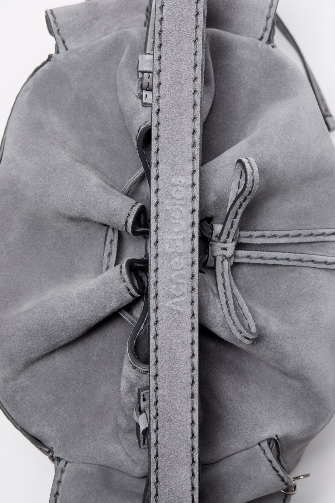 Acne Studios Multipocket Suede Bucket Bag - Cold grey
