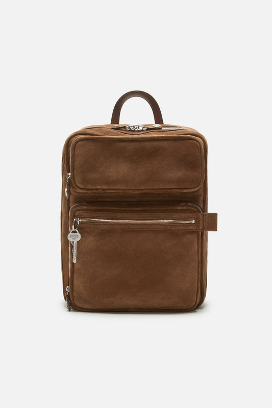 Acne Studios Camero Gym Suede Backpack - Cognac brown