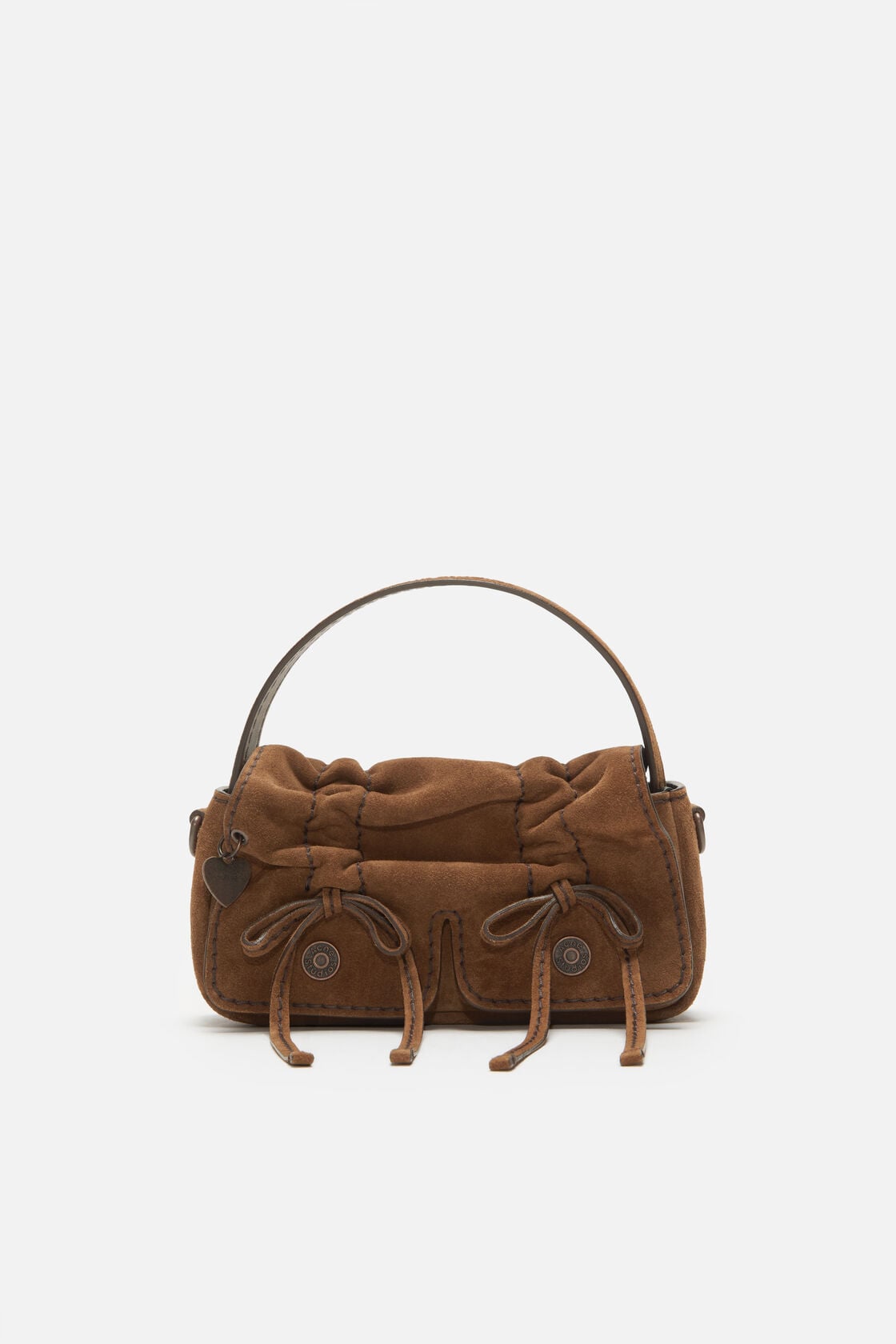 Acne Studios Multipocket suede micro bag - Cognac brown