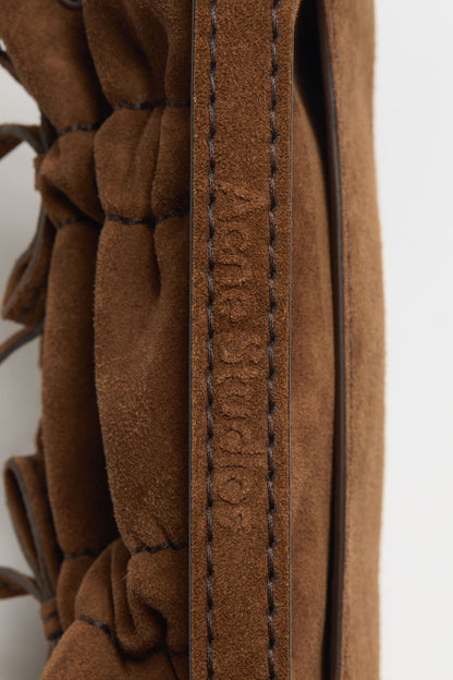 Acne Studios Multipocket suede micro bag - Cognac brown
