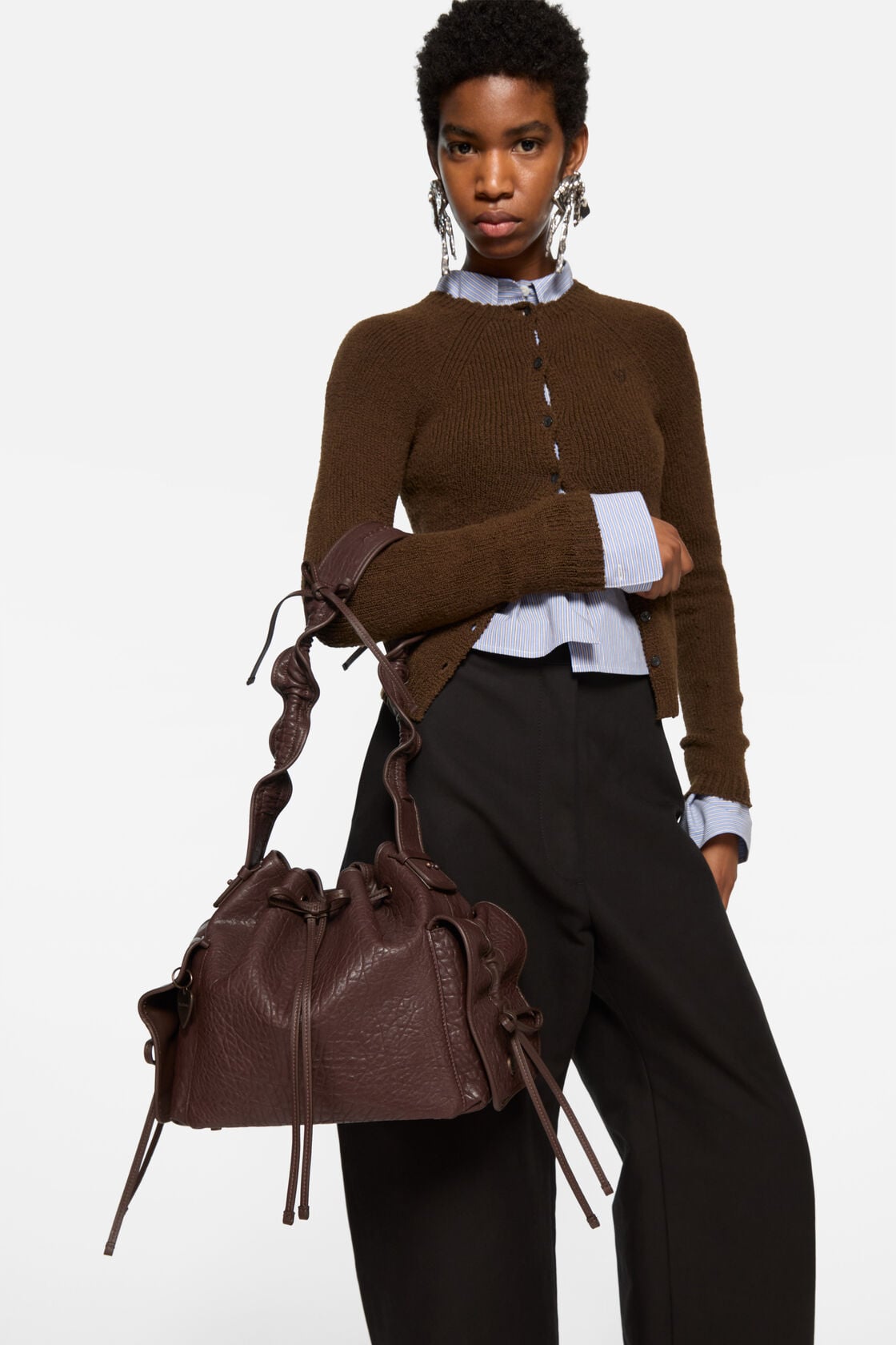 Acne Studios Multipocket Bucket Bag - Chocolate brown