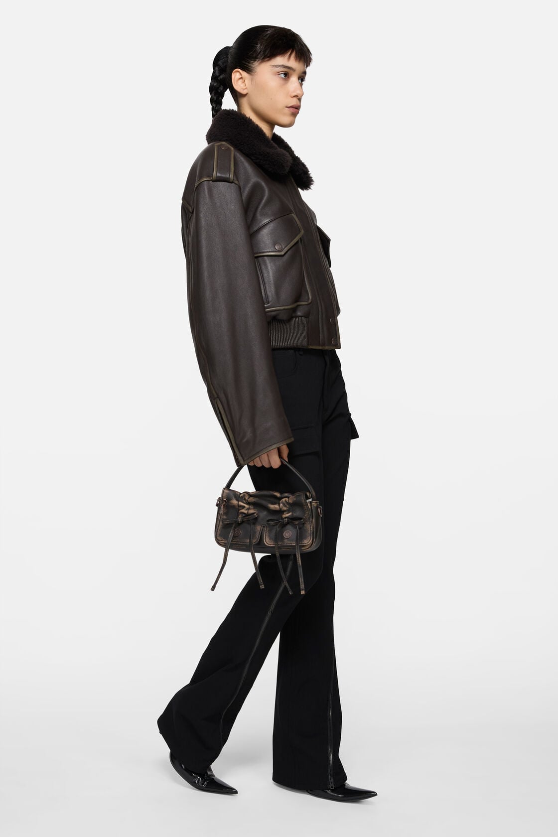 Acne Studios Multipocket micro bag - Dark brown/beige