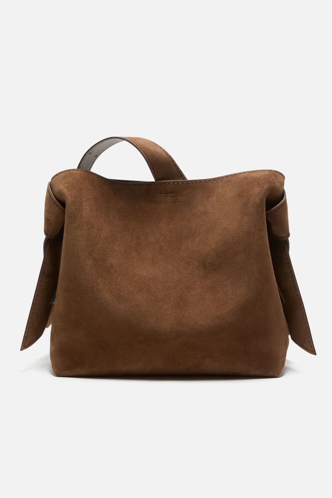 Acne Studios Musubi suede midi bag - Cognac brown