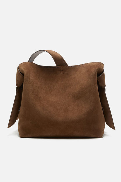 Acne Studios Musubi suede midi bag - Cognac brown