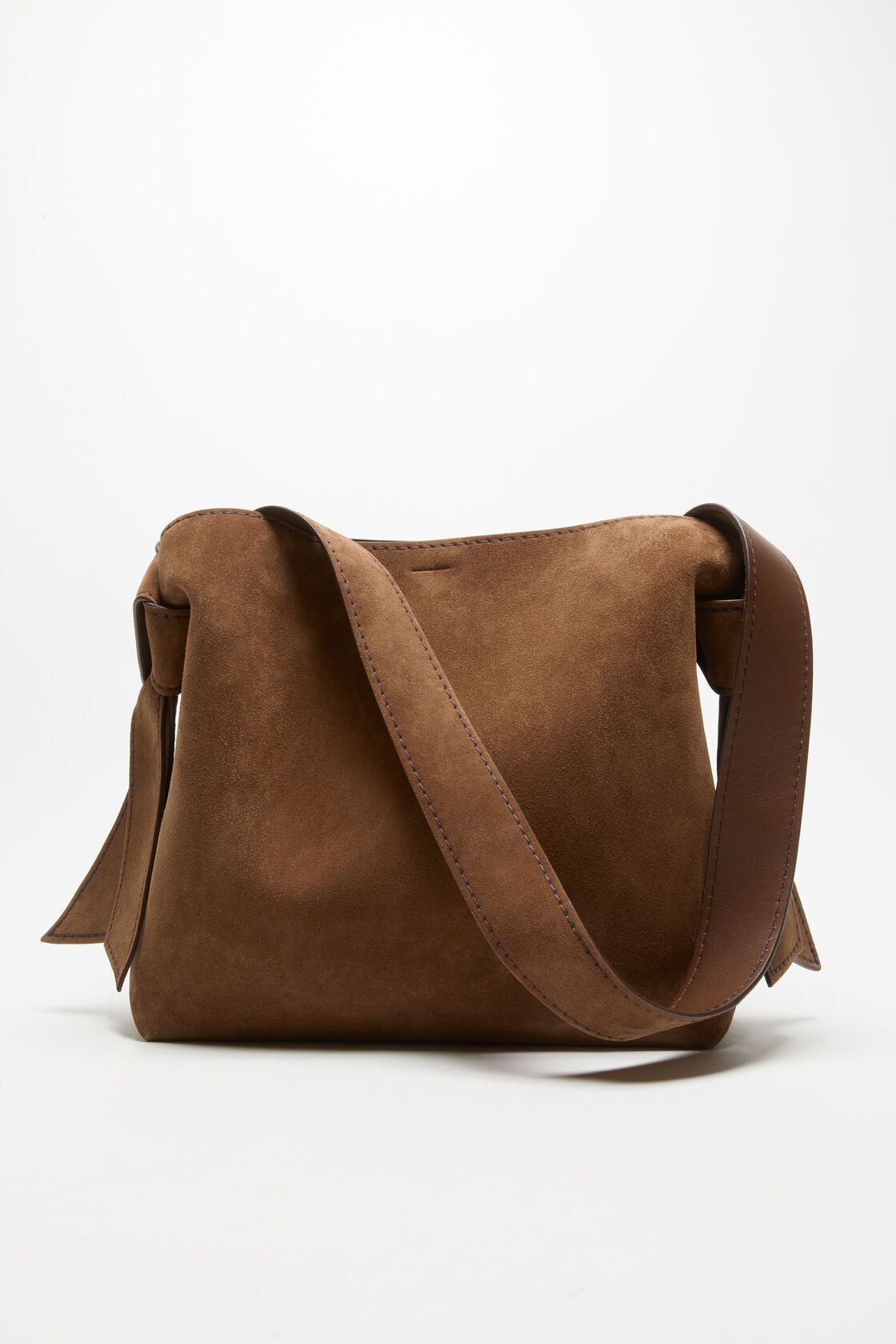 Acne Studios Musubi suede midi bag - Cognac brown