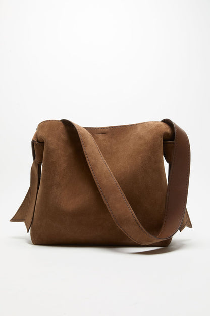 Acne Studios Musubi suede midi bag - Cognac brown