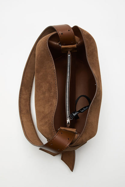 Acne Studios Musubi suede midi bag - Cognac brown