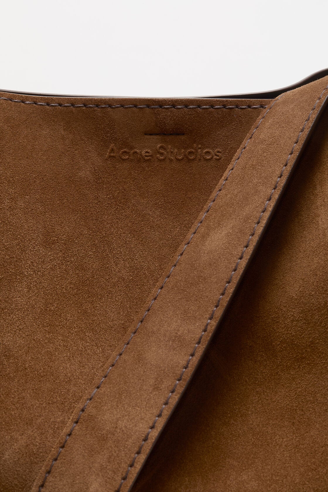 Acne Studios Musubi suede midi bag - Cognac brown