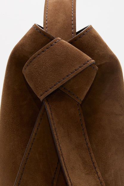 Acne Studios Musubi suede midi bag - Cognac brown