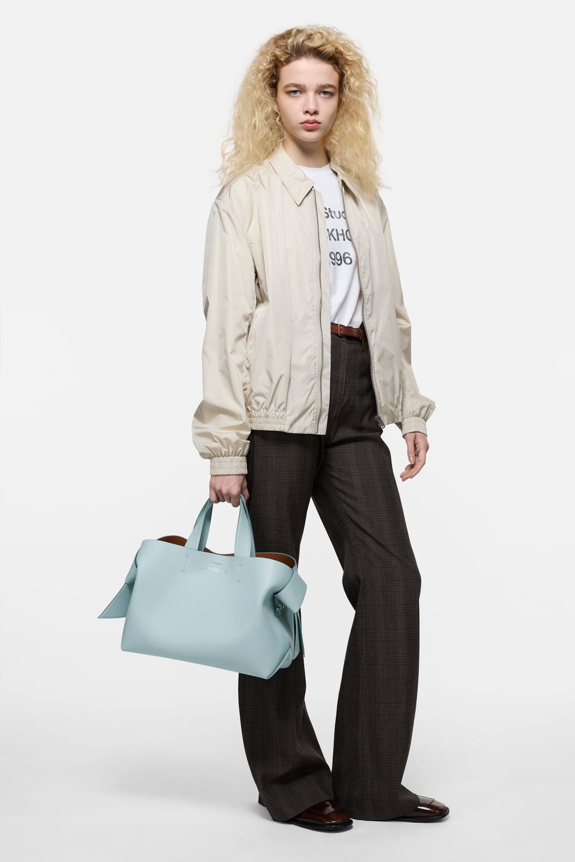 Acne Studios Musubi leather tote - Dusty blue