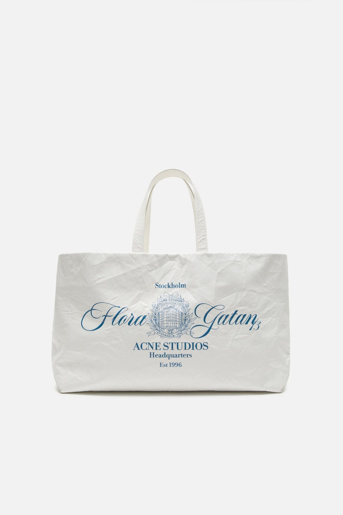 Acne Studios Leather tote with logo - White