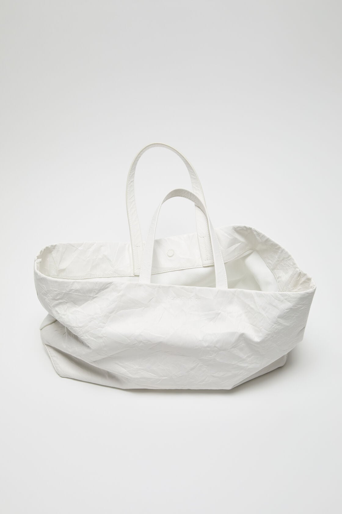 Acne Studios Leather tote with logo - White