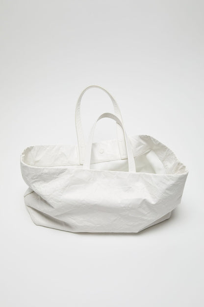 Acne Studios Leather tote with logo - White