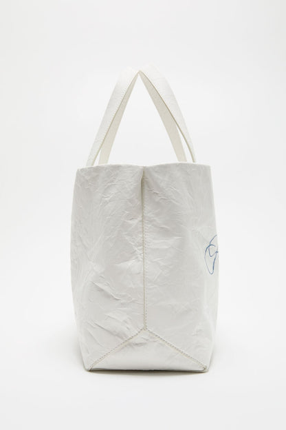 Acne Studios Leather tote with logo - White