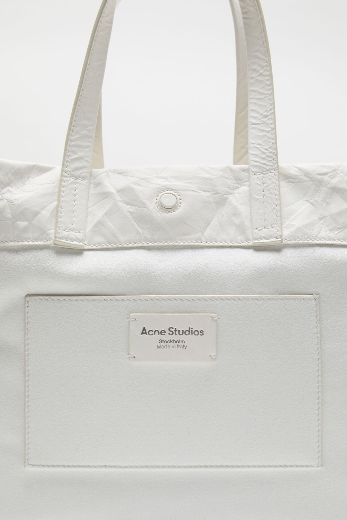 Acne Studios Leather tote with logo - White